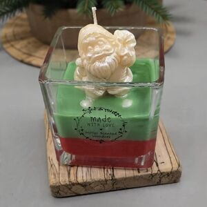 Santas Watching Scented Soy Candle Handmade Christmas Gifts Holiday Decor
